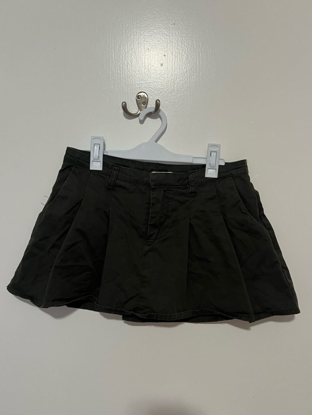 Army Green Pleated Mini Skort
